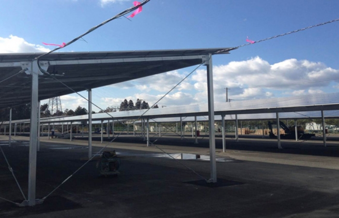 Factory Parking Lot Solar Panels
