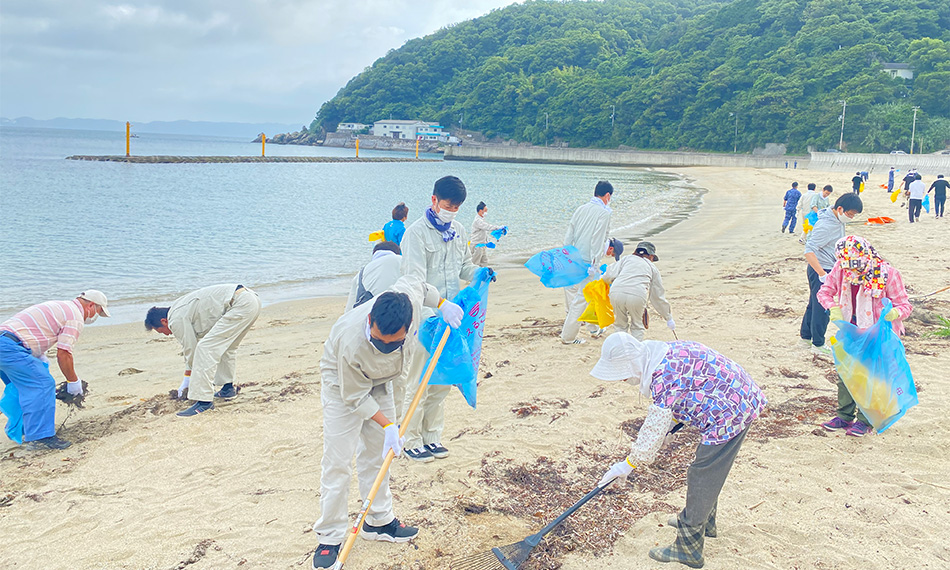 海岸清掃の様子